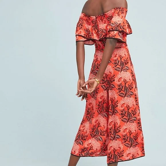New Anthropologie Biji Off-The-Shoulder Jumpsuit L - Picture 2 of 3